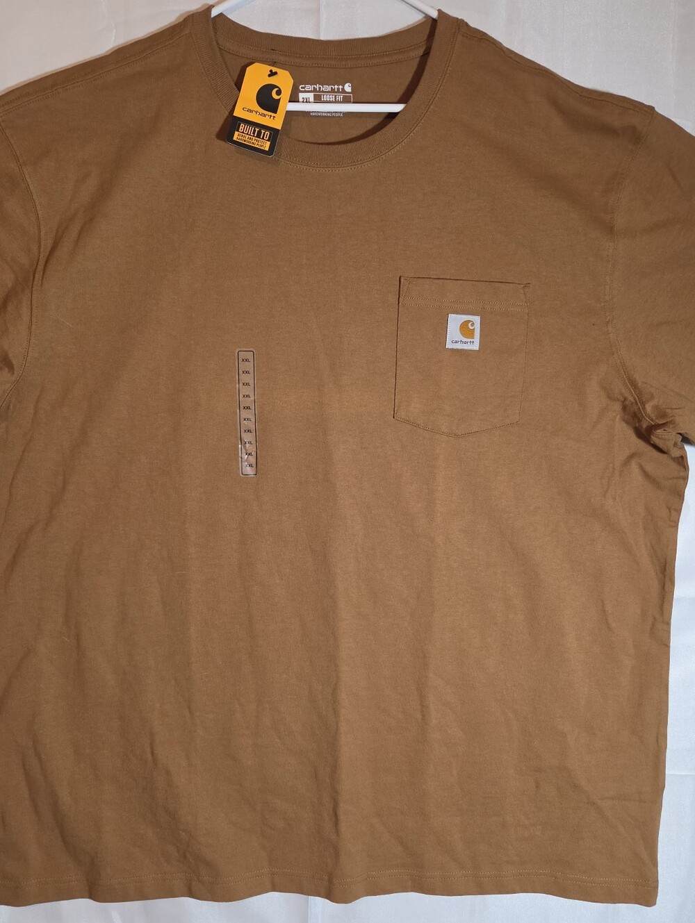 Carhartt Short-Sleeve Pocket Tee in Carhartt Brown. 2XL Loose Fit.